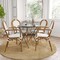 Merrick Lane Celia Set of Two Stacking Thonet Bistro Style Chair with Arms, PE Rattan Seat, and Metal Frame for Indoor/Outdoor Use